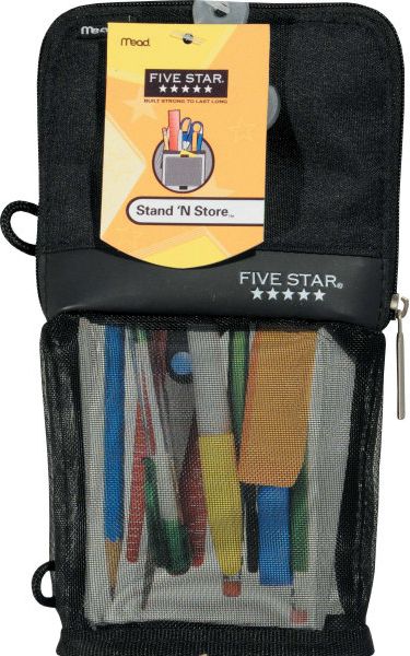 PENCIL POUCH LG 5 STAR AST CLR