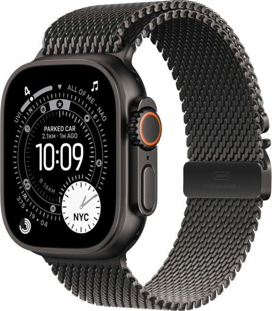 Apple Watch Ultra 3 GPS + Cellular 49mm Black Titanium Case with Black Alpine Loop - Large